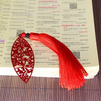סגנון אתני סימניה מתכת בסגנון עתיק משובח מתנת יום הולדת עלים אדומים ציצית בסגנון סיני המקורי תלמיד כתיבה