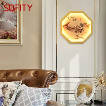 רונין מקורה הקיר תמונה מנורת LED מודרני יצירתי פרחים וציפורים מנורות קיר אורות הבית הסלון, חדר השינה ליד המיטה