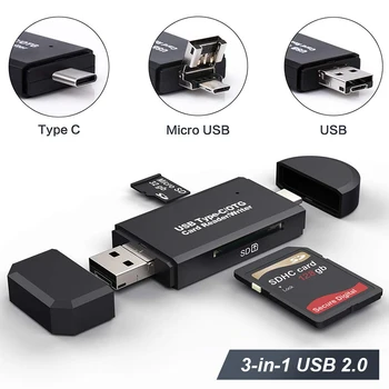 סוג C כרטיס הקורא מחשבים ניידים אביזרים קורא כרטיסי רב מיקרו USB Microsd קורא מתאם OTG מדיה לוח המחוונים SD TF Cardreader