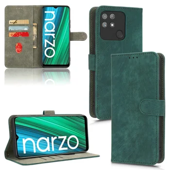 30pcs/lot עבור OPPO Realme Narzo 50A ראש RFID הגנה הארנק לעמוד רטרו נרתיק עור עבור Realme Narzo 50A Narzo 50 5G