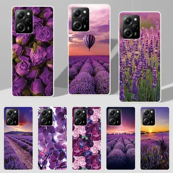 סגול פרחים לבנדר טלפון כיסוי עבור Xiaomi פוקו X5 Pro מקרה M5s M4 X3 NFC F3 M3 M5 Pocophone F1 X4 GT M2 TPU Soft Shell