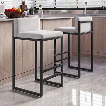 נורדי ברזל בר כסאות ביתיים למטבח גבוהה כיסאות בר מודרניים אור יוקרה בר רהיטים משענת בר כסאות בר למטבח