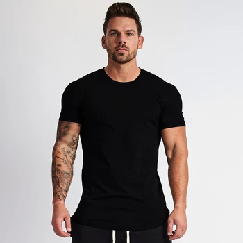 A1551 Muscleguys רגיל חדש בגדים כושר חולצת גברים O-צוואר חולצת כותנה פיתוח גוף, חולצות טי slim fit מקסימום כושר