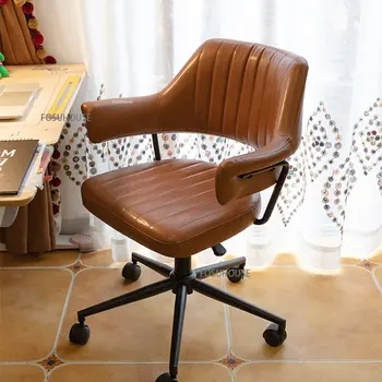 נורדי עור מלאכותי כיסאות במשרד, ריהוט חדר שינה, פנאי גלגלת להרים כיסאות במשרד משענת גב משענת יד המחשב כיסאות