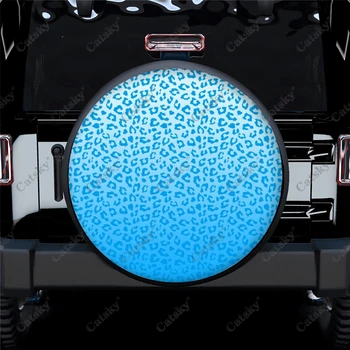 כחול נמר תבנית אביזרי רכב צמיג רזרבי להגן על כיסוי אוניברסלי,גודל אוטומטי כיסוי צמיג קישוט מגן על שטח משאיות
