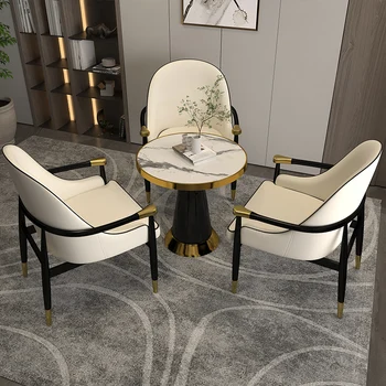 יוקרה ארגונומי מודרני כסאות אוכל טרקלין מרפסת בסגנון נורדי כיסא מתכת אהבת האיפור שולחנות Silla Comedor ריהוט חדר שינה