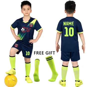 2023 ילדים מדים כדורגל ילדים ילדה כדורגל ספורט המדים מנהג בנים כדורגל ג ' רזי אימונית ילדים פוטבול חליפה גרביים
