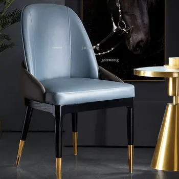 נורדי אור יוקרה האוכל הכיסא בבית מודרני מינימליסטי עור המעצב ריהוט למטבח אופנה ההגירה משענת כסאות אוכל