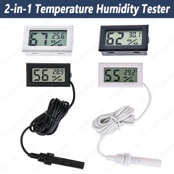 טמפרטורה לחות הבוחן תצוגת LCD בדיקה טמפרטורה מד לחות פרנהייט LCD תצוגה דיגיטלית אקווריום עופות