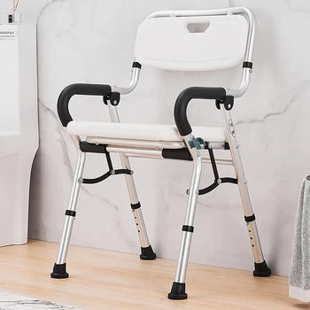 קשישים בהריון שירותים צואה חומר סגסוגת אלומיניום אמבטיה מושב בטיחות מעקה מקלחת הכיסא כוונון גובה כסא אמבט