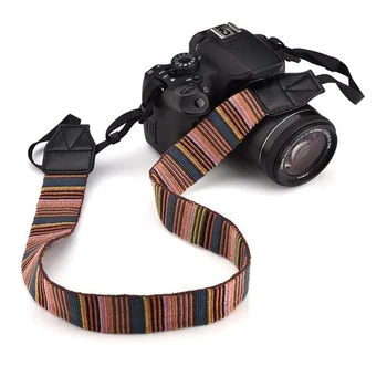 מצלמה SLR בסגנון וינטג ' פסים צוואר רך רצועות כתף חגורת Nikon Canon Sony מצלמות DSLR צילום סטודיו אביזר
