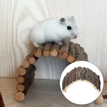 יומן קשת הגשר תליית צעצועים אוגר קטן גמיש חיות הבית אביזרים עבור עכברים מכרסמים טיפוס סולם מקום המסתור.