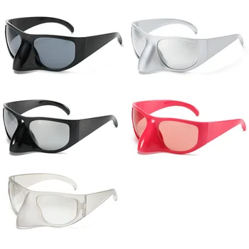 עתידני טק Y2k משקפי מנופחים נשר פאנק משקפי שמש נשים גברים UV400 משקפי שמש ספורט וינטג ' כוסות בצל