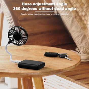 מיני מאוורר נייד Plug and Play אלחוטית מאוורר חשמלי נטענת USB Multi-התאמת זווית עבור המשרד הביתי רכב נסיעות חיצונית