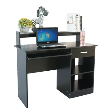 המשרד הביתי תחנת עבודה שולחן מחשב משחקים קריאה כתיבה שולחן עץ שולחני עם מגירת אחסון לבן שחור