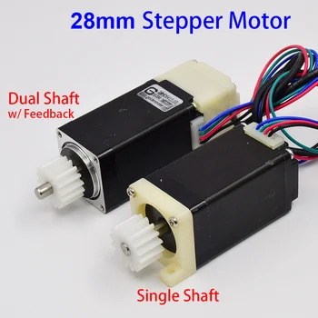 28BY 2-שלב 4-Wire NEMA 8 מיני 28mm סרוו מנוע יחיד/כפול פיר משוב עבור מדפסת 3D רובוט SMT מחלק המכונה