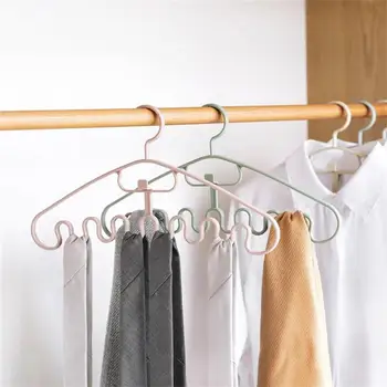 גלי Multi-port תמיכה קולבים לבגדים מתקן ייבוש משולבת פלסטיק בגדים מתלה ייבוש על קולב אחסון קולבים