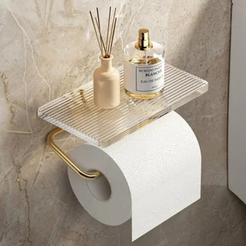 אקריליק רקמות תיבת האמבטיה הקיר גליל נייר מחזיק נייר טואלט שאיבה נייר Pplacement תיבת מתלה אביזרים לאמבטיה