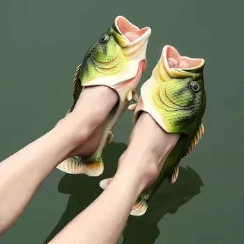 מצחיק נעלי גבר נעלי בית משפחה נעלי גברים גודל גדול 33-47 קיץ חוף כפכפים בנים יוניסקס דגים נעלי גברים 2021