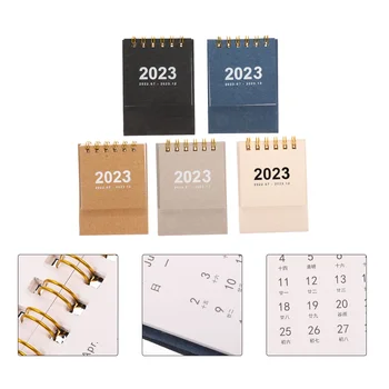5 יח ' 2023 מיני לוח השנה משק בית חודש נייד Tablescape עיצוב נייר קטן עומד בבית אספקת Office
