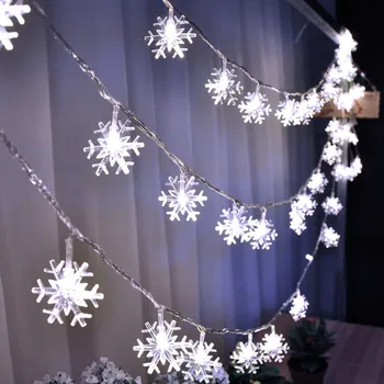 3m פיית אור חג המולד 20 Led פתית שלג אורות מחרוזת הסוללה מופעל על עץ גרלנד תאורה מחרוזת השנה החדשה 2024 Navidad