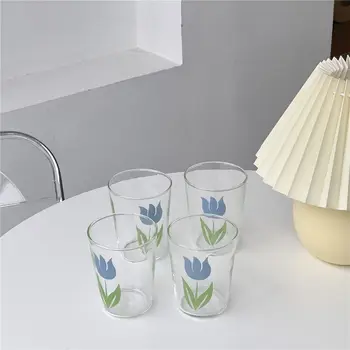 תוספות רוח גבוהה בורוסיליקט עמיד בחום זכוכית תוספות רוח קטן פרחים טריים יכולים להיות מחומם במיקרוגל צבעוני פרח קטן כוס