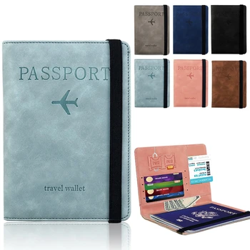 עור דרכון בעל מכסה מקרה עמיד למים נסיעות כרטיס אשראי ארנק חמוד ספר דרכון עבור נשים/גברים דרכון לכסות את תעודת הזהות