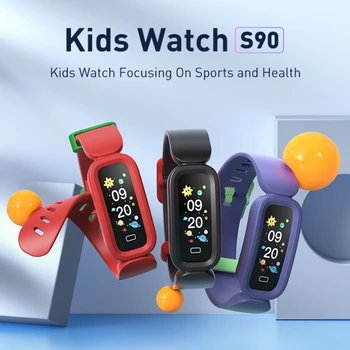 ילדים Smartwatch S90 שעון מעורר קצב הלב לישון צג IP68, עמיד למים ילדים כושר צמיד הלהקה בנות בנים.