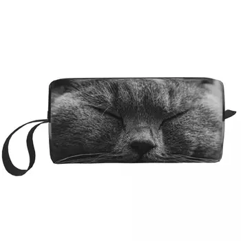 סליפי חתול נייד תיקי איפור, תיקי קוסמטיקה תיק עבור נסיעות קמפינג בחוץ פעילות הקוסמטיקה תכשיטים התיק