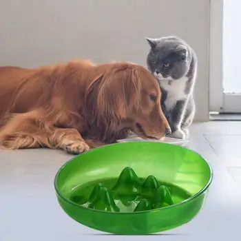 החלקה הכלב לאט מזין קל לנקות מלוכסנות החתול קערת לא לשפוך מניעת חנק BPA-חינם לאט מזין קערת האוכל ציוד לחיות מחמד