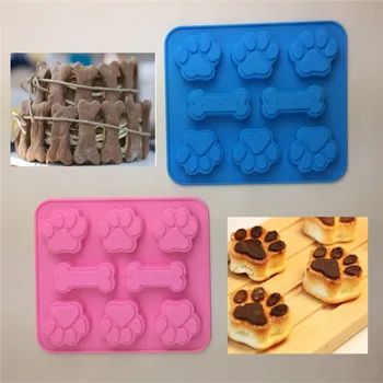 8 חורים כלב עצם חתול כף סיליקון עוגת עובש על שוקולד, ג ' לי, פודינג, גלידה קינוח DIY קוקי סיר בעיצוב כלים