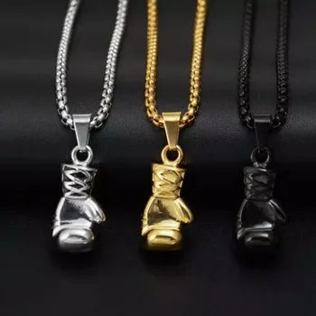 מיני כפפת אגרוף יצירתית להציג את השרשרת עבור גברים יוניסקס קולר נירוסטה שרשרת הצהרה מגניב שרשרת תכשיטים