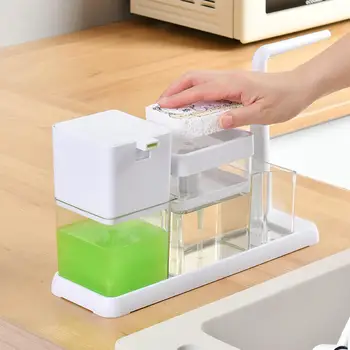 סבון כלים מכונת כיור הקאדילק לשירותים לרוקן את המגש עם ספוג בעל המטבח.