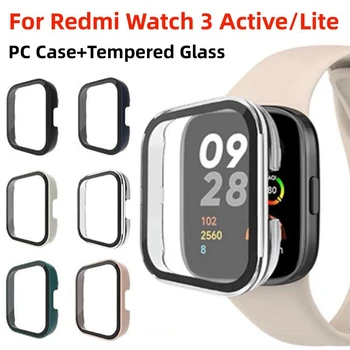 המחשב במקרה זכוכית עבור Xiaomi Redmi לצפות 3 פעיל Smartwatch מגן מסך הפגוש מעטפת לredmi Watch3Active/Watch 3 Lite כיסוי