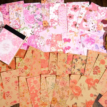100Pcs אמנות רטרו כפול חומר פרחים צמחים נייר קולאז ' ים דקורטיביים ציוד כתיבה, מחברות אלבום 130*95MM