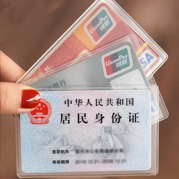 1/5/10PCS שקוף כרטיס כיסוי מגן בעל PVC עמיד למים אשראי תעודת זהות כרטיס ביקור הגנה מסמך תג זיהוי התיק
