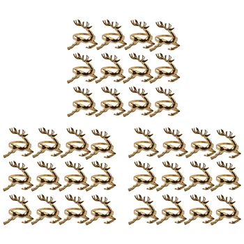 36Pcs חג המולד אייל צבי המפיות זהב סגסוגת מפית אבזם טבעת מחזיק מסעדת מלון מסיבת חתונה קישוט