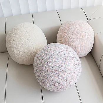 כדורית כרית עגולה כרית יוקרה בצורת כדור מוצק צבע ממולאים כרית על הספה במשרד המותניים השאר לזרוק את הכרית עיצוב