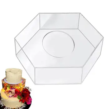 אקריליק עוגה דיסק עגול/מרובע/אקריליק משושה קינוח להציג מחזיקי עוגת קינוח תצוגת צלחת המגש עבור להולדת התינוק