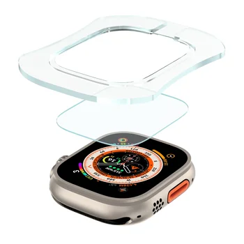 זכוכית מחוסמת עבור אפל שעונים 49mm אולטרה מגן מסך אוטומטי מקל סרט כלי iWatch Ultra Pro 49mm אביזרים