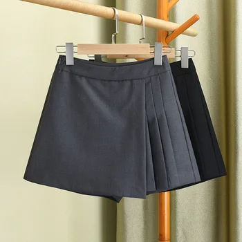 בלייזר מכנסיים קצרים חצאיות נשים 2023 הקיץ קפלים גבוהה המותניים קו קצר דה Mujer