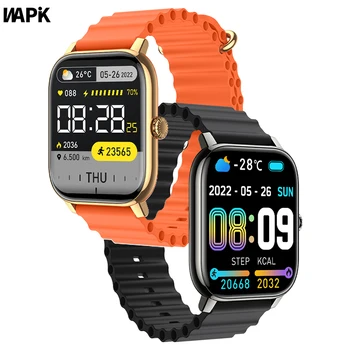Wapik שעון חכם P7S 1.91 מלאה אינץ מסך מגע ספורט כושר לצפות IPX8 עמיד למים Bluetooth עבור IOS אנדרואיד Smartwatch