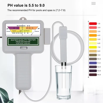 PH הבוחן CL2 מדידת PH כלור מד כלור הבוחן 2 ב-1 עבור בריכת אקווריום בדיקת איכות המים החמים המכשיר
