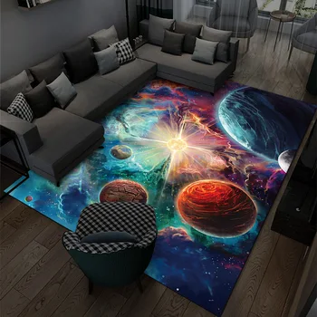 3D פלאנט השטיח בסלון כוכבים בשמיים ראייה סטריאוסקופית קישוט חדר השינה שטיח שטיח הרצפה