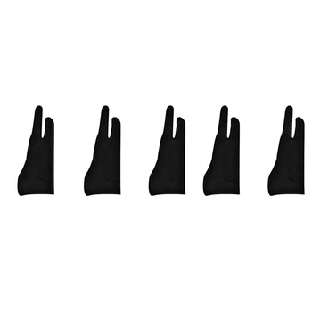 10 Pack אמן כפפות עבור לוח ציור דיגיטלי הכפפה שתי אצבעות לעבות דקל דחייה הכפפה עבור גרפיקה Pad (S)