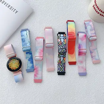 אופנה מודפס רצועת שעון עבור Samsung Huawei שעון חכם הטבע צבעוניים ניילון קלוע רצועת 20 מ 