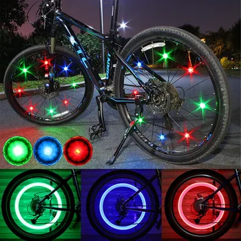 1pc אופניים דיבר אור עמיד למים זוהר אופניים הוביל גלגל צמיגים פליקר מנורה דקורטיבית אזהרת בטיחות רכיבה על אופניים ציוד אביזר