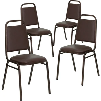 פלאש רהיטים 4 Pack הרקולס סדרה טרפז חזרה לערום אירועים הכיסא