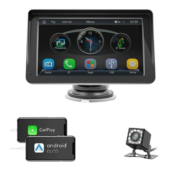 אלחוטית Carplay אנדרואיד אוטומטי רדיו במכונית דש הר נגן מולטימדיה עם מסך מגע USB Bluetooth אוניברסלי 7Inch W/מצלמה