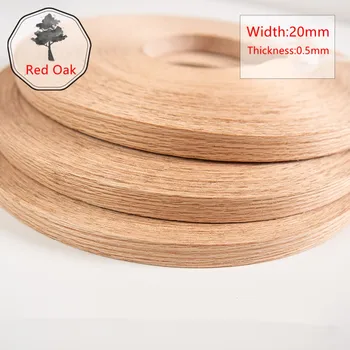 טבעי עץ מלא אלון אדום פורניר עץ גיליון קצה פסי עץ רוחב:20 מ 